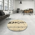 thumbnail image 3 of Ahgly Company Indoor Round Contemporary Khaki Gold Solid Area Rugs, 5' Round, 3 of 6