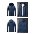 thumbnail image 2 of Fengqque Men's Outdoor Waterproof Jacket Lightweight Windproof Rainproof Outdoor Jacket Sports Windbreaker Velvet ski Outdoor Sports Pocket Hooded Mountaineering Jacket, 2 of 4