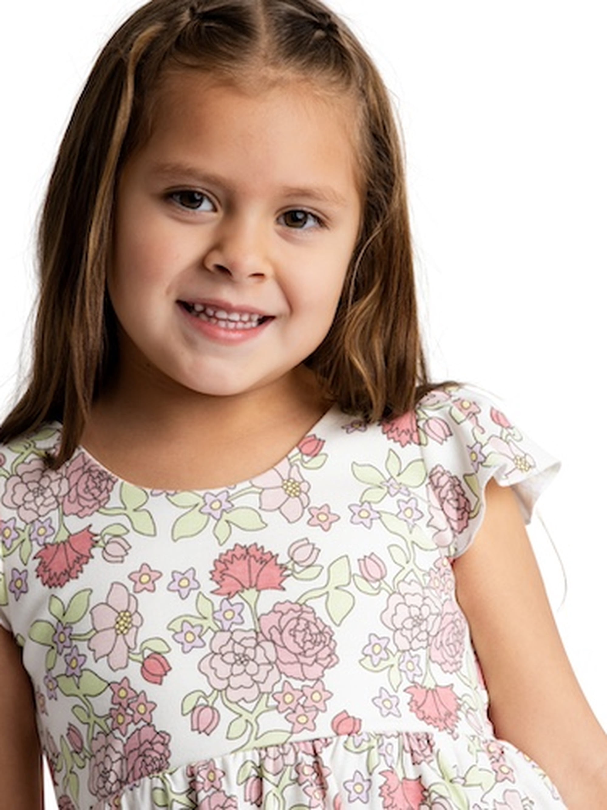 M+A by Monica + Andy Organic Cotton Short Sleeve Let's Dance Dress and Legging Set for Girls, Sizes 12-18M to 5T