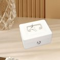 thumbnail image 6 of Lock Box Storage Organizer Keepsake Box Small Modern White Metal Design for Home Decor Office Tabletop, 6 of 9