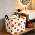 thumbnail image 4 of LOWLHOME Halloween Large-capacity Storage Basket, Rectangular Pumpkin Baskets Halloween Basket, Cute Storage Bins Organizer Box Girls Room Decor for Home Office Dorm Closet Shelf (White Pumpkin ), 4 of 6