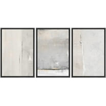wall26 Framed Canvas Print Wall Art Set Pastel Gray Grunge Color Blocks Abstract Shapes Illustrations Modern Art Decorative Chic Multicolor for Living Room, Bedroom, Office - 24"x36"x3 Blac