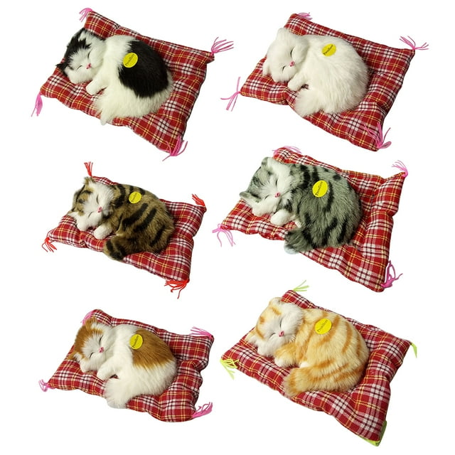 Lubelski Sleeping Cats Plush Stuffed Toy Press Simulation Sound Animal Cute Doll Kids Gift