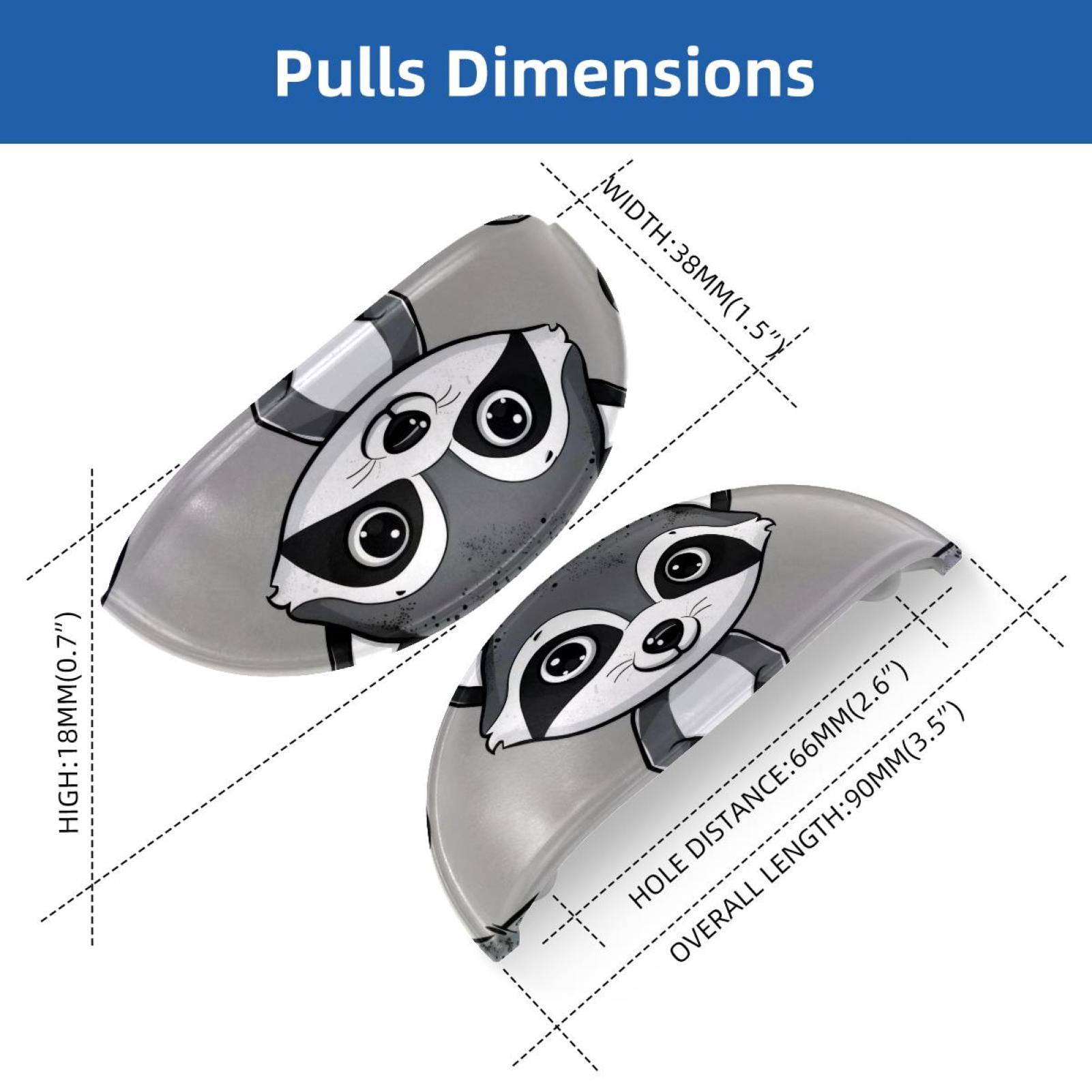 PhooArto 6 Pcs Cup Drawer Pulls, Cute Cartoon Raccoon Pattern Shell Shape Handles Cabinet Knobs for Dresser Cupboard Closet Wardrobe with Screws