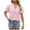 Pink, variant on Fesfesfes Womens T-Shirts Fashion Casual Women's Solid Short Sleeve V-neck Button T-shrit Top Blouse Women's Tops 2XL(US:12)