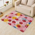 thumbnail image 2 of Cherry Area Rug for Bedroom - 5x7 Rug, Preppy Pink Soft Non Silp Machine Washable Rugs, Fruit Girls Low Pile Large Floor Carpet for Living Room Dining Room College Dorm, 2 of 7