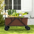 thumbnail image 4 of Costway Heavy-Duty Wagon Cart with Adjustable Handlebar Bottle Holders & Storage Pocket Coffee, 4 of 11