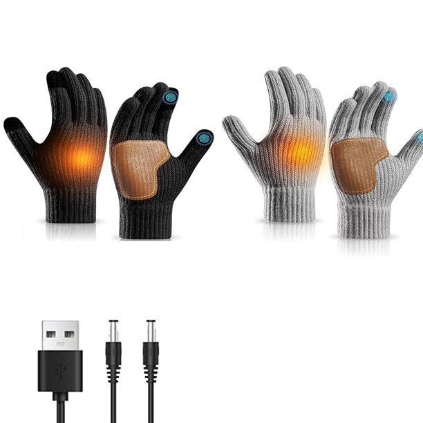 Guantes calefactables USB para hombres y mujeres - Guantes cálidos de invierno con pantalla táctil y agarre antideslizante para conducir, correr y actividades al aire libre