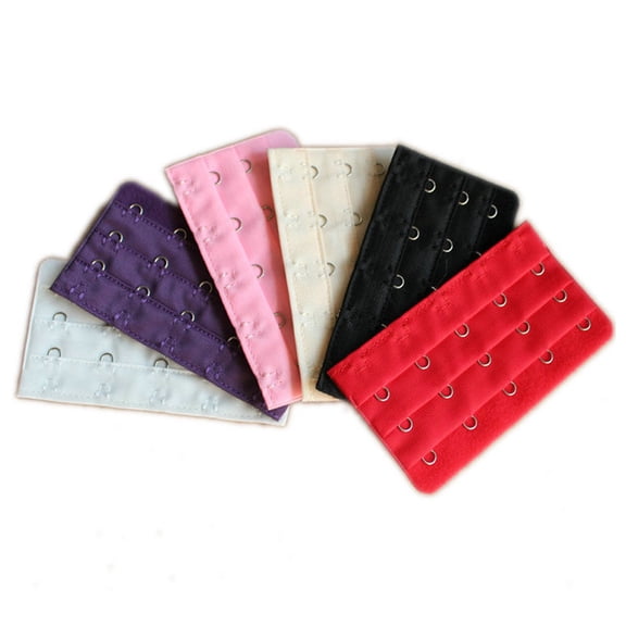 Bra Extenders for Women with 3 Rows 5 Hooks Elastic Black Nylon Straps Adds Extra Comfort