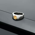 thumbnail image 3 of Gem Stone King Men's 925 Sterling Silver Yellow Citrine Ring | 1.25 Cttw | Oval Checkerboard 8X6MM | Gemstone November Birthstone | Size 12, 3 of 4