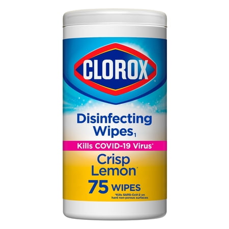 Clorox Disinfecting Wipes, Bleach Free Cleaning Wipes, Crisp Lemon, 75 Count