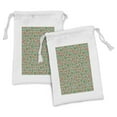thumbnail image 1 of Spring Fabric Pouch Set of 2, Cloudberry Branches Summer Season Flourish Eat Organic Wild Pattern, Small Drawstring Bag for Toiletries Masks and Favors, 9" x 6", Paprika and Sea Green, by Ambesonne, 1 of 2