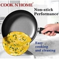 thumbnail image 4 of Cook N Home Basics Juego de ollas y sartenes para cocinar, utensilios de cocina antiadherentes de 15 piezas, negro, 4 of 5