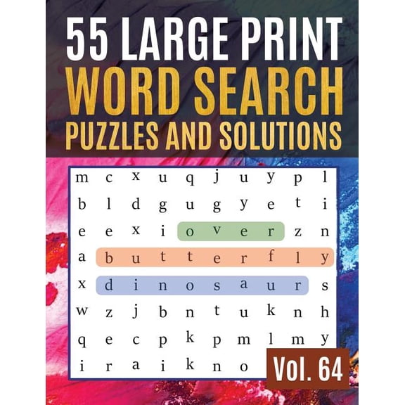 Find Words for Adults & Seniors: 55 Large Print Word Search Puzzles and Solutions: Activity Book for Adults and kids Full Page Seek and Circle Word Searches to Challenge Your Brain (Paperback)(Large P