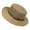 Khaki, variant on Women's French Flat Top Straw Hat Summer Wide Brim Boater Hat for Adults UV Protection Beach Sun Hat for Vacation Travel Classic Ribbon Headwear Everyday Casual Apparel Accessory