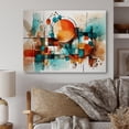 thumbnail image 2 of Designart "Energetic Geometric Patterns in Orange" Modern Geometric Metal Art Living Room, 2 of 5