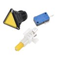 thumbnail image 3 of Botón de empuje para juegos 39x39x39 Triángulo 12V Interruptor de botón iluminado LED con microswitch para video arcade Amarillo 5 piezas, 3 of 5