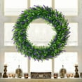thumbnail image 7 of Unique Bargains Lavender Wreath for Front Door Artificial Wreaths Plastic Green Leaves, 7 of 7