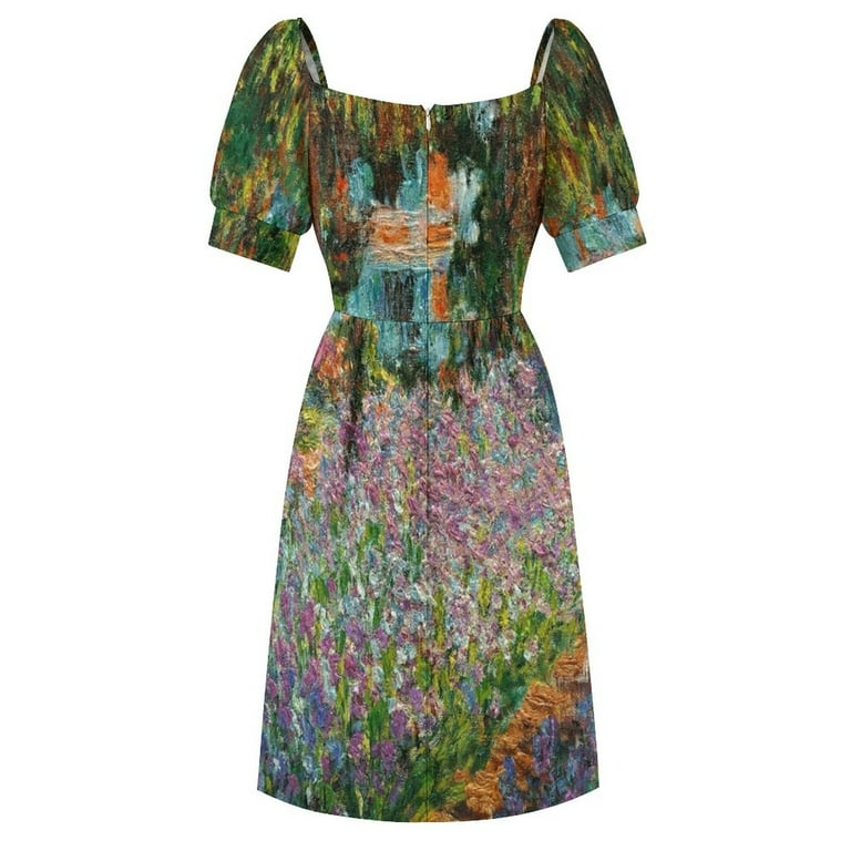 Irises In Monet's Garden At Giverny by Claude Monet Sleeveless Dress Long  dresses long dress women - Walmart.com