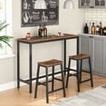 thumbnail image 3 of HOOBRO Bar Stools, Set of 2 Bar Chairs, 23.6 Inch Saddle Stools, Kitchen Counter Seat with Footrests, Industrial Barstools for Dining Room, Kitchen, Counter, Rustic Brown and Black BF02MD01, 3 of 10