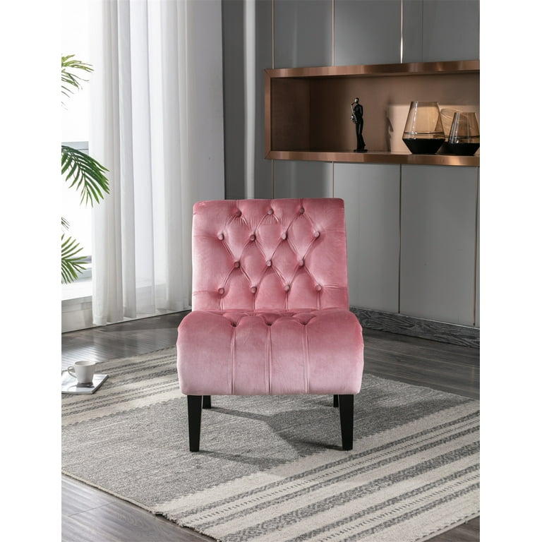 Pink velvet 2025 recliner chair