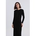 thumbnail image 4 of Cárdigan con cremallera y hasta el tobillo para mujer, Vestido largo de fibra natural, ropa de tela con ribetes, 4 of 4