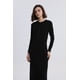 thumbnail image 4 of Cárdigan con cremallera y hasta el tobillo para mujer, Vestido largo de fibra natural, ropa de tela con ribetes, 4 of 4