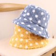 thumbnail image 2 of CoCopeaunts Women Bucket Hats White Polka Dots Lamb's Down Cute Basin Cap Female Outdoor Casual Hundred Autumn Winter Warm Hats, 2 of 8