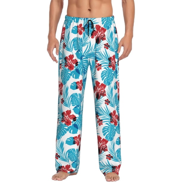 Balery Hawaiian Style Pantalones de pijama para hombre, pijama ultraligero, pantalón de descanso-Small