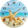 thumbnail image 5 of SKYSONIC Beach Landscape with Sunbeam Wall Clock 10 Inch Silent Non Ticking Round Clock Oil Painting Clock Easy to Read Clock for Living Room Bedroom Bathroom Home Decor, 5 of 7