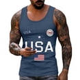 thumbnail image 2 of Dwelliawo Mens Muscle Tank Top 1776-2026 250th Anniversar Usa 250th Anniversary Shirts Graphic Sleeveless Pullover Casual Relaxed Fit Muscle Tank Top Royal Blue M, 2 of 5