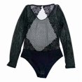 thumbnail image 1 of Body Secret Trasures para Dama de Mesh Manga Larga y Escote en Espalda de Encaje, con Broche en Entrepierna, Negro Talla M, 1 of 4