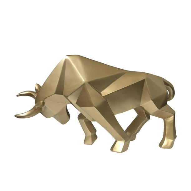 Inteprter Exquisita decoración Toros Escultura hecha de resina Amplia aplicación Toro Estatua Ornamento Estatua Toro Decoración del hogar dorado