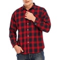 thumbnail image 4 of SHCKE Slim Fit Plaid Shirts Western Shirts Casual Button Down Long Sleeve Shirts Mens Long Sleeve Button-Down Plaid Shirts with Long Hem and Pocket Red 5XL/US 2XL size, 4 of 6