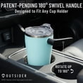 thumbnail image 4 of OUTSIDER The AM 17 oz Stainless Steel Vacuum Insulated Coffee Mug with 180° Rotating Swivel Handle and Lockable Spill Proof Lid – Travel Tumbler for Outdoor, Home & Office - Teal, 4 of 10