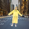 thumbnail image 3 of hanxiulin raincoat waterproof rain coat poncho long rain jackets lightweight with drawstring hood for men women , yellow 2 pack, 3 of 3