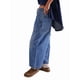 thumbnail image 2 of Pantalones Vaqueros Estilo Barril para Mujer, Informales, Anchos, Elásticos, de Tiro Medio, Estilo Boyfriend, Y2k, Holgados, con Cordón. Azul Profundo XL, 2 of 8