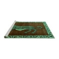 thumbnail image 2 of Ahgly Company Machine Washable Indoor Rectangle Animal Turquoise Blue Traditional Area Rugs, 2' x 3', 2 of 4