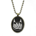 thumbnail image 1 of Mewing Chat Engilsh Citation Bande Dessinée Collier Chaîne Vintage Perle Pendentif Bijoux Collection, 1 of 3