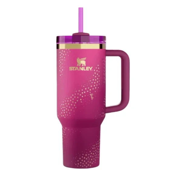 Barbie™ x Stanley 1913’70s Superstar Quencher H2.0 FlowState Tumbler 40oz, Limited Edition Insulated Stainless Steel Travel Mug with Handle & Straw, 24H Cold/11H Hot, BPA-Free, Collector’s Box