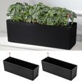 thumbnail image 1 of LaLaGreen Planter Box for Indoor Plants (16 Inch, 2 Pack) Black Rectangular Self Watering Flower Pot, Large Window Boxes Planters with Drai, 1 of 6