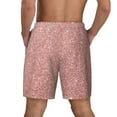 thumbnail image 3 of Kdxio Rose Gold Pink Glitter Print Men'S Swim Trunks With Compression Liner 7 Inch Inseam Quick Dry Swim Shorts, 3 of 7