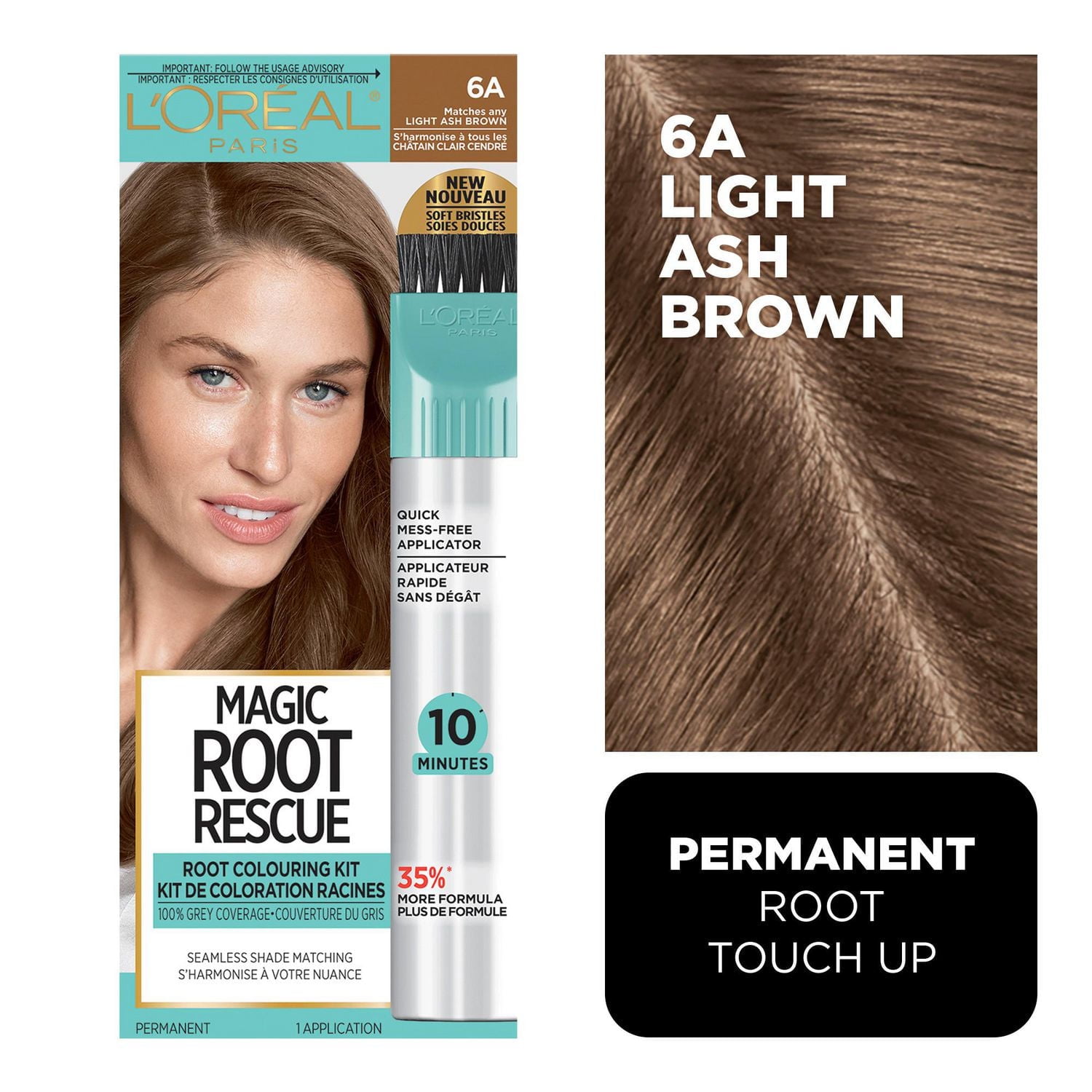L'Oréal Paris Magic Root Permanent Hair Dye, Permanent Root Touch Up, 100% Grey Coverage, 1un