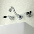 thumbnail image 3 of Kingston Brass KS3121PKL Duchess Two-Handle Wall Mount Bathroom Faucet, Polished Chrome, 3 of 5