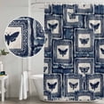 thumbnail image 5 of Blue Farm Animal Shower Curtain, Waterproof Shower Curtains for Bathroom, Vintage Butterfly Tie-dye Painting Art Washable Fabric Bathtub Curtain Set Bath Decor with 12 Hooks Long 72"x84", 5 of 8