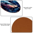 thumbnail image 5 of Shark Set of 6 Microfiber Leather Round Coasters, 11x11 cm/4.3x4.3 in, Drink Coasters for Home and Bar, Table Coasters, 5 of 6