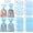 Blue, variant on 100Pcs 10.6×5.1 Inch Silver Striped Polka Dot Cellophane Treat Bags with Twist Ties, Candy Goodie Bags for Birthday & Wedding Party Favors