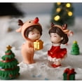 thumbnail image 4 of Mini estatuilla de pareja de Navidad, adorno de decoración de jardín, juguete para niños, adornos de paisaje en miniatura, estatua de personas, artesanía de resina, 1 par（Style06 20PCS, 4 of 5