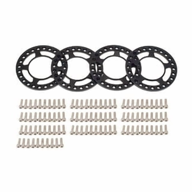 4 Pièces Roue Anneau Mis en Roues Pièces Mise à Niveau Composant Jante Bagues Extérieures Modification Remplacement pour TRX4 SCX10 90046 D90 Noir