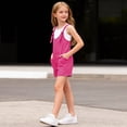 thumbnail image 5 of Hot Pink Boy Girl Casual Bib Pants Shortalls for Girl Summer Fall Faux Gauze Linen Kawaii Overall Straight Leg Plain Jumpsuits Shortalls Shorts One Piece Girl 2026 11 Year, 5 of 8